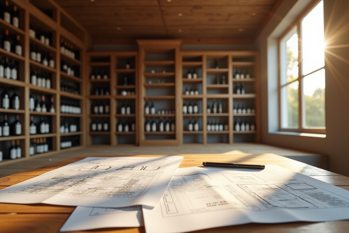 Cave à vin moderne en construction avec plans et devis