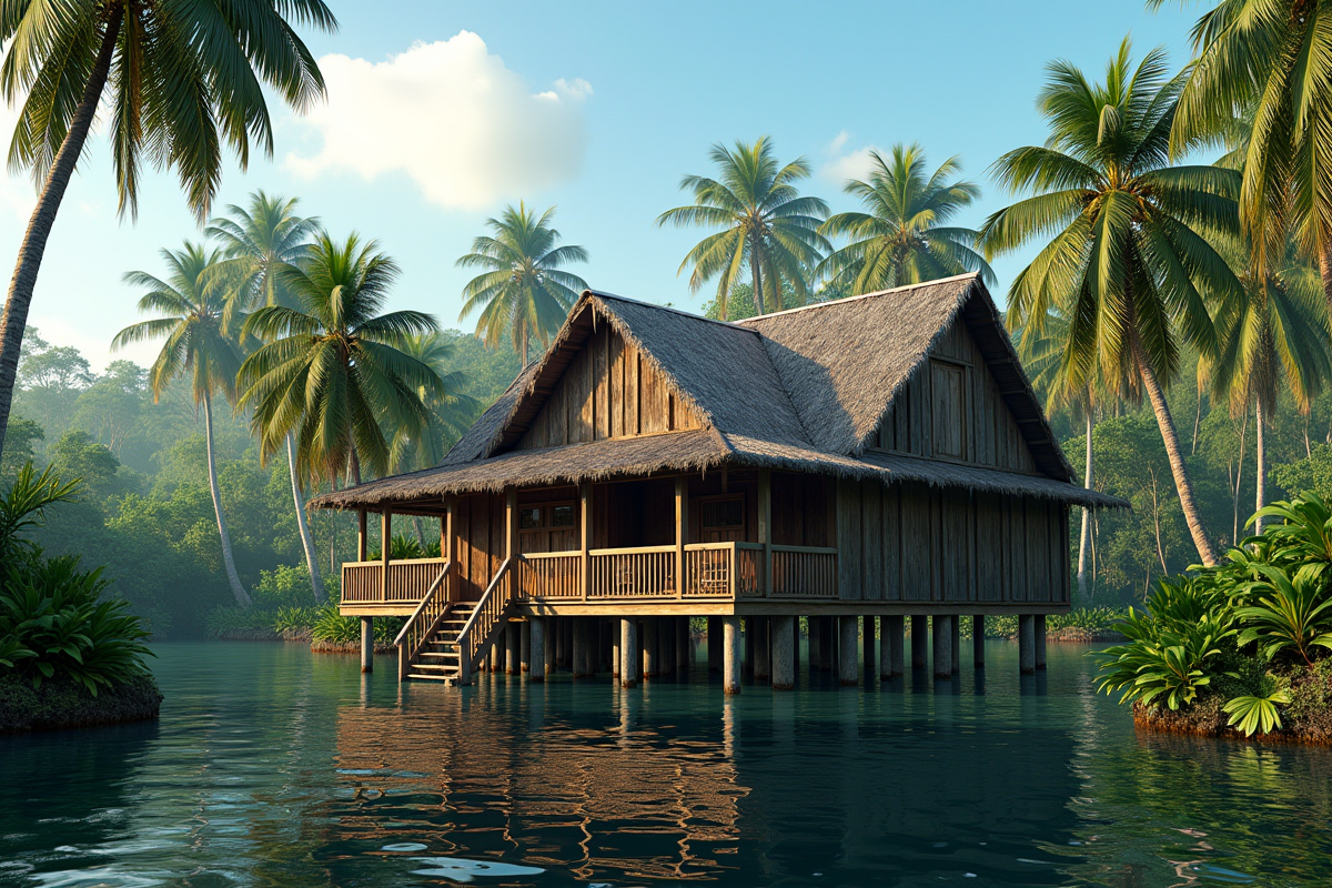 Maison traditionnelle sur pilotis en Queensland entourée de végétation tropicale