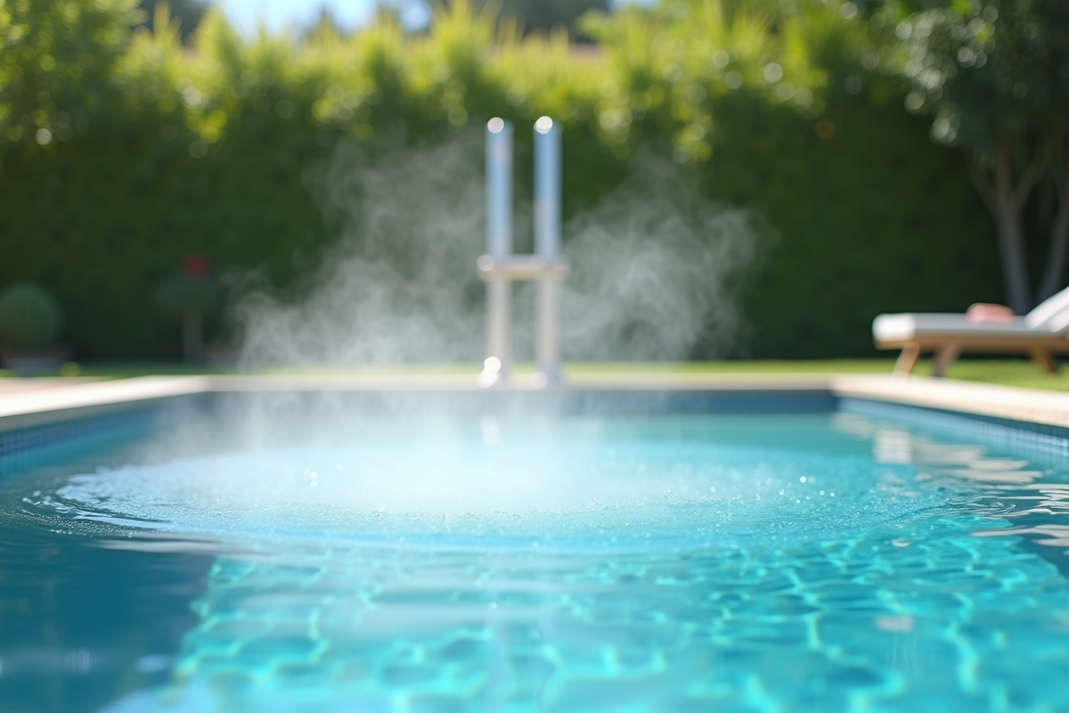 Piscine extérieure moderne avec chauffage et vapeur